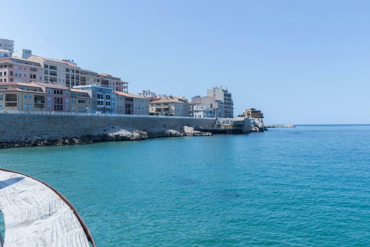 Stud Terras Ville Corniche 2 Pers Stat Gratuit Rue Modif Suivt Possib Et Accord Exclusif Марсель Екстер'єр фото